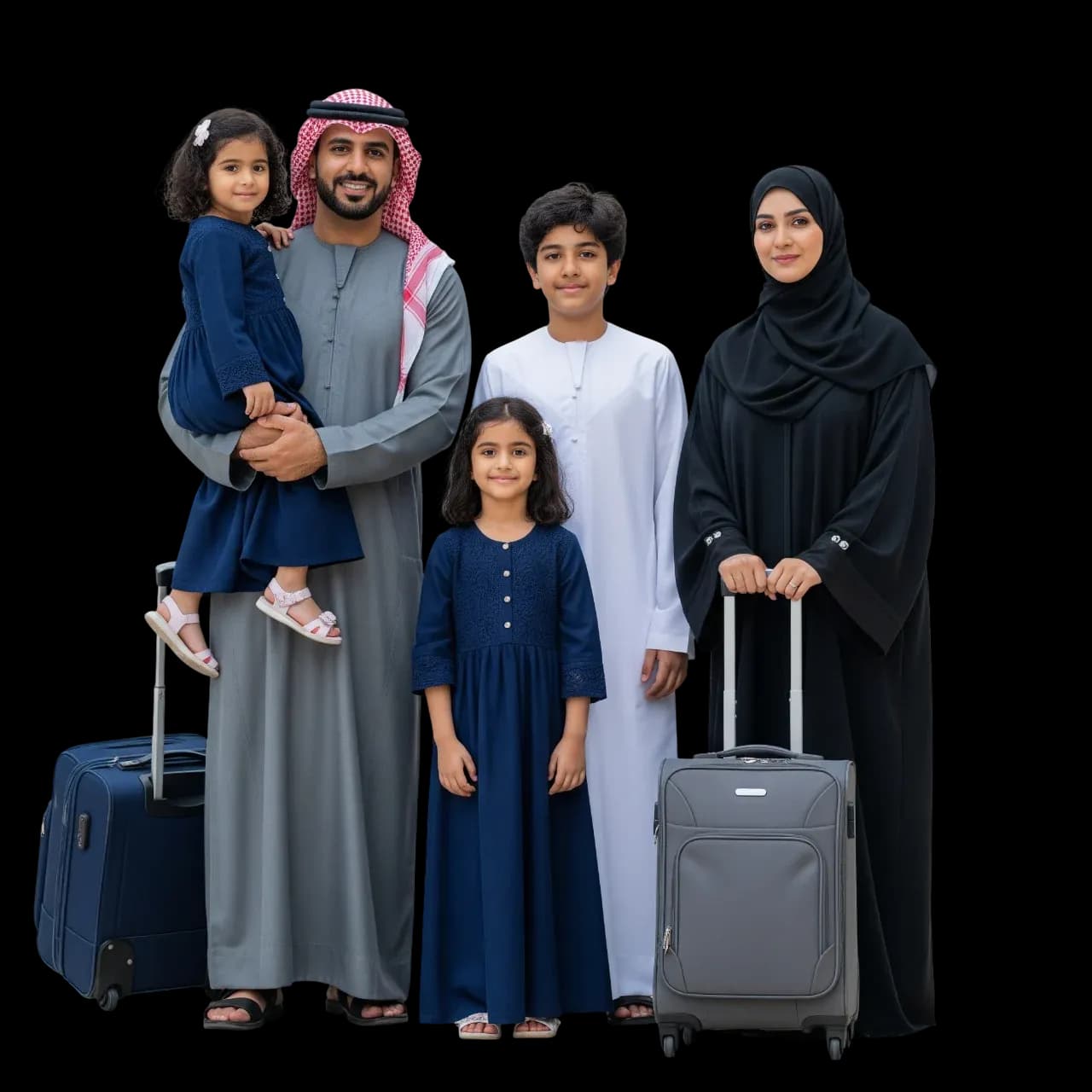 A Family with luggage